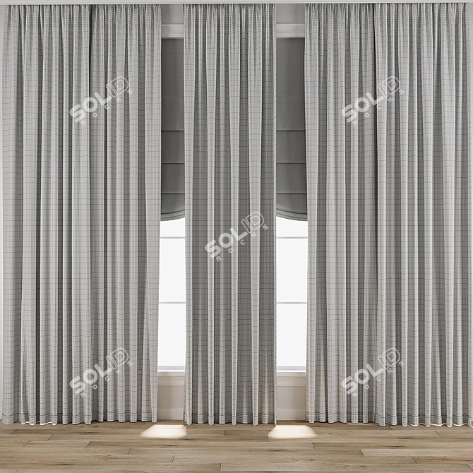 Texture-Enhanced 3D Curtain Model 3D model image 3