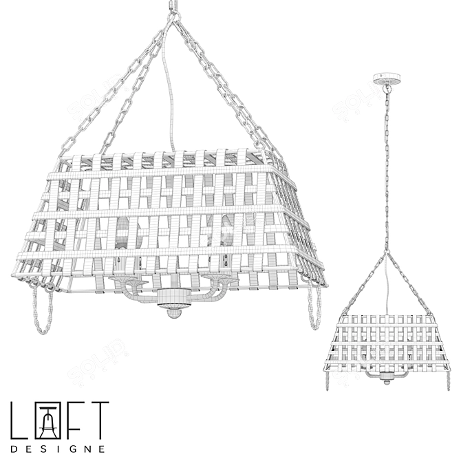 Modern Metal Hanging Pendant Light 3D model image 2