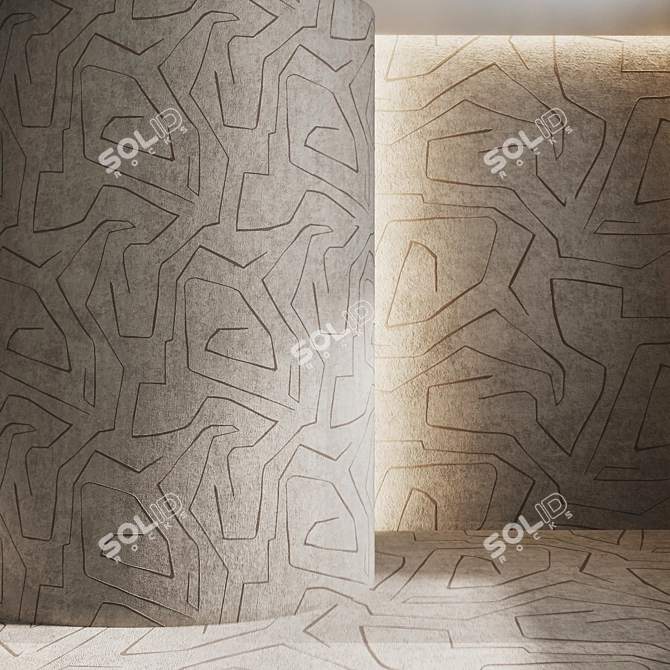 Seamless Patterned Carpet with Customizable Design 3D model image 1