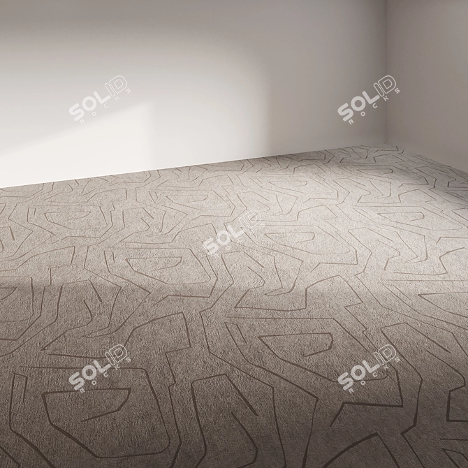 Seamless Patterned Carpet with Customizable Design 3D model image 2