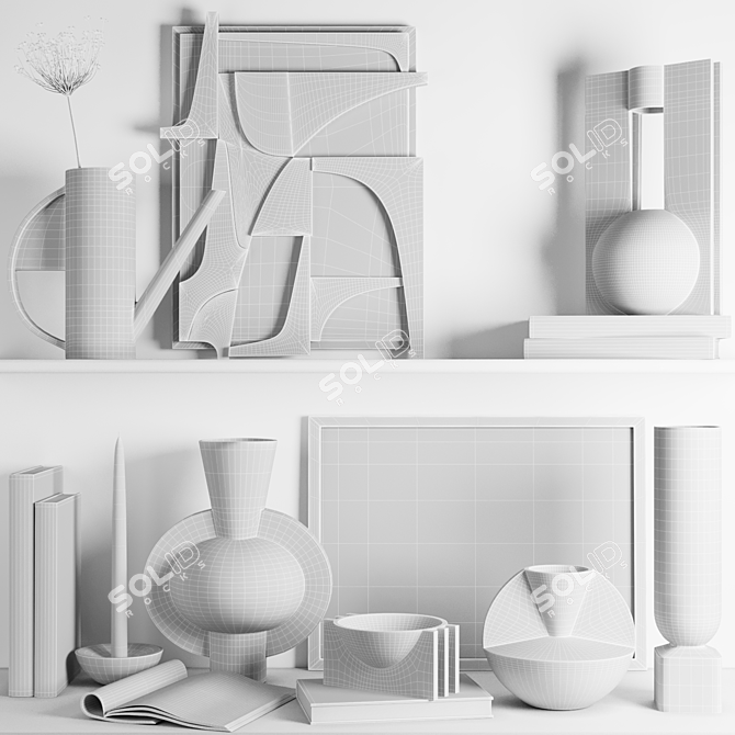 Modern Decor Set Light Ladder 3D model image 7