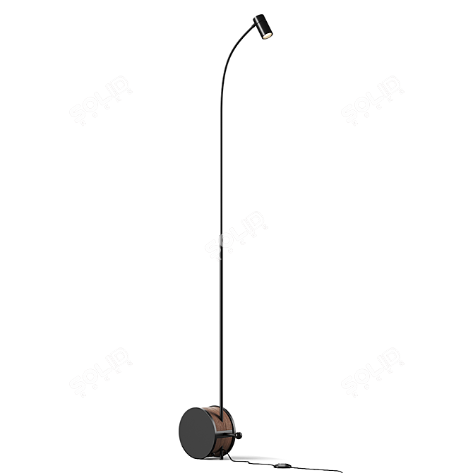 Sleek Adjustable Floor Lamp 3D model image 2