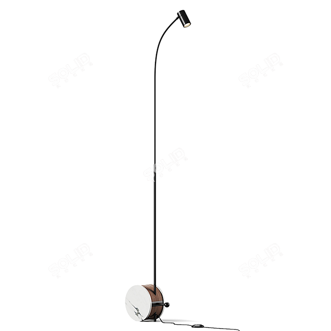 Sleek Adjustable Floor Lamp 3D model image 3