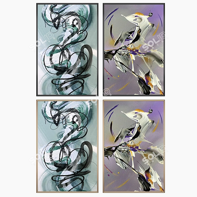 Artwork Set with Multiple Frames 3D model image 2