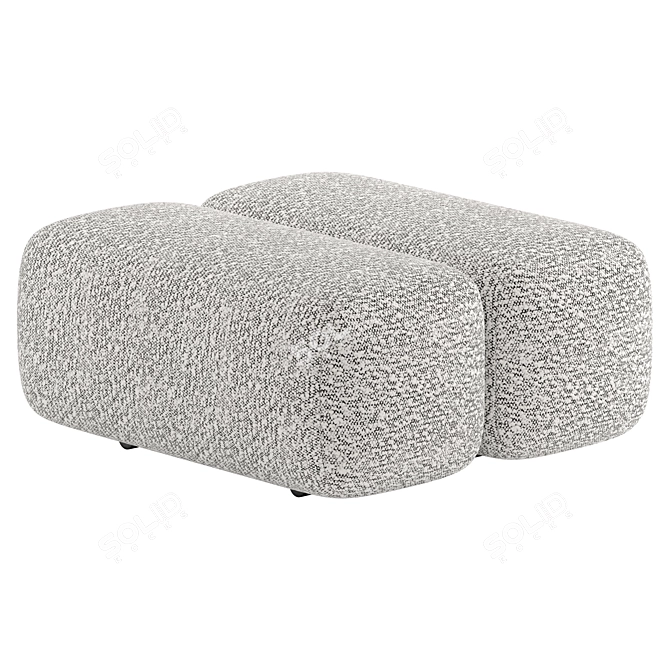 Cozy Caterpillar Pouf with Metal Legs 3D model image 2