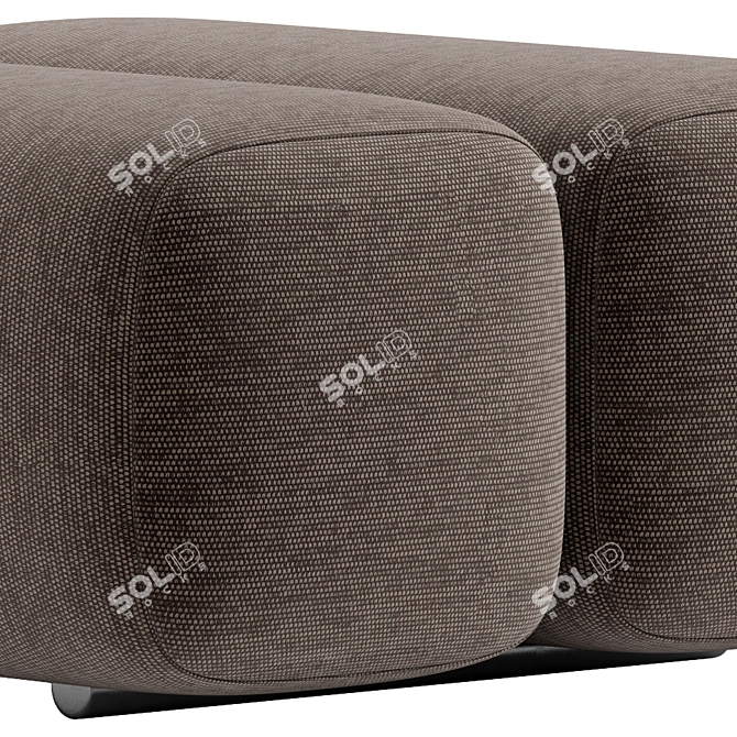 Cozy Caterpillar Pouf with Metal Legs 3D model image 5