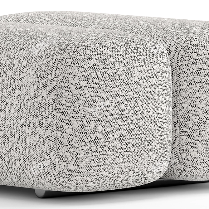 Cozy Caterpillar Pouf with Metal Legs 3D model image 6