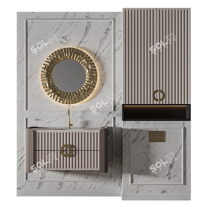 Modern Luxury Bathroom 3D Model 3D model image 1