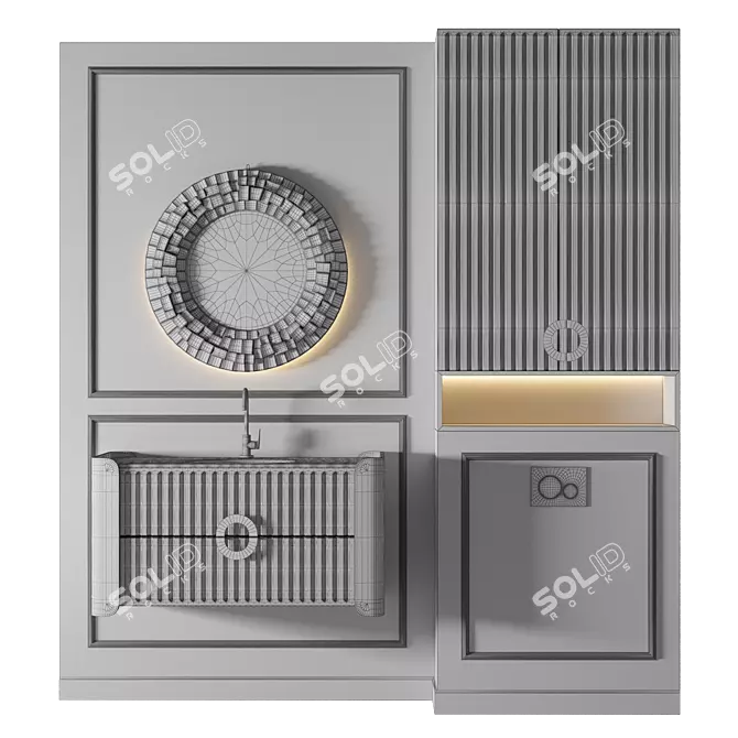 Modern Luxury Bathroom 3D Model 3D model image 2