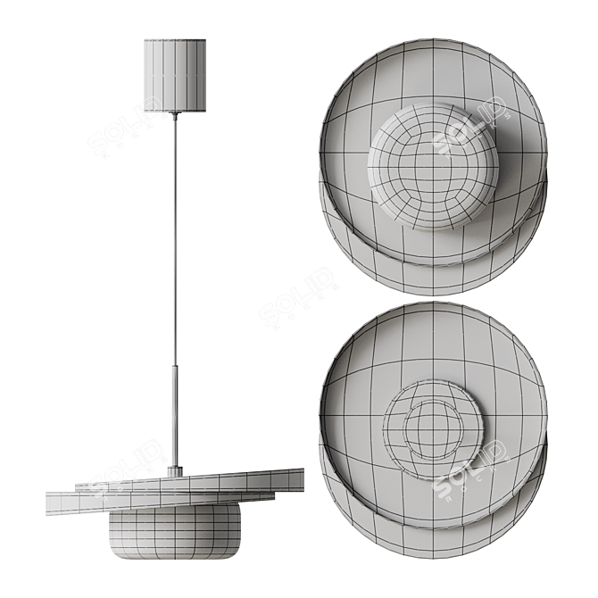 Asymmetric LED Pendant Lamp 3D model image 5