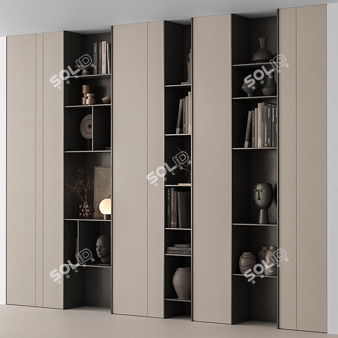 Modern Wall Shelf Set 21 3D model image 1