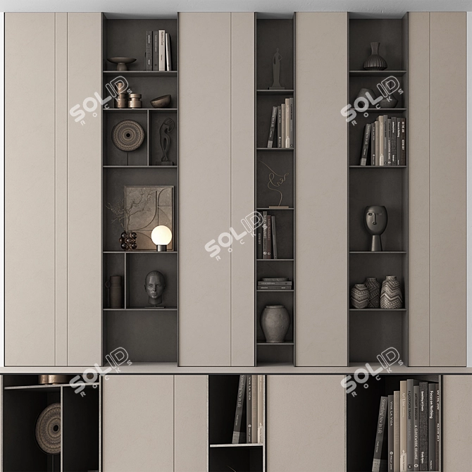 Modern Wall Shelf Set 21 3D model image 2