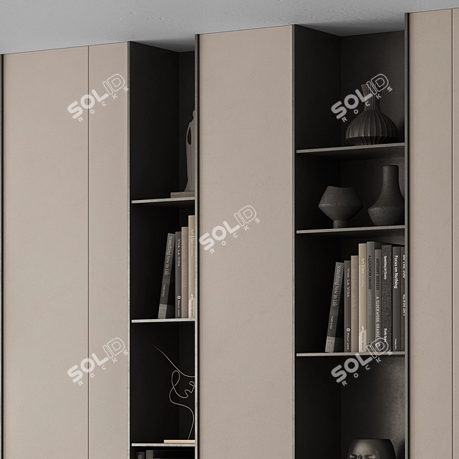 Modern Wall Shelf Set 21 3D model image 4