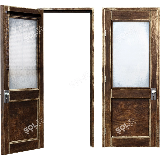 Charming Vintage Door 3D Model 3D model image 1