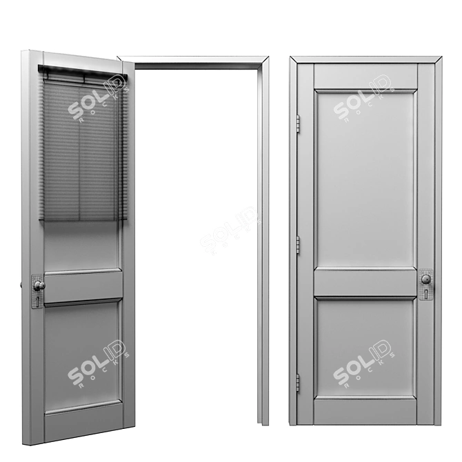 Charming Vintage Door 3D Model 3D model image 4