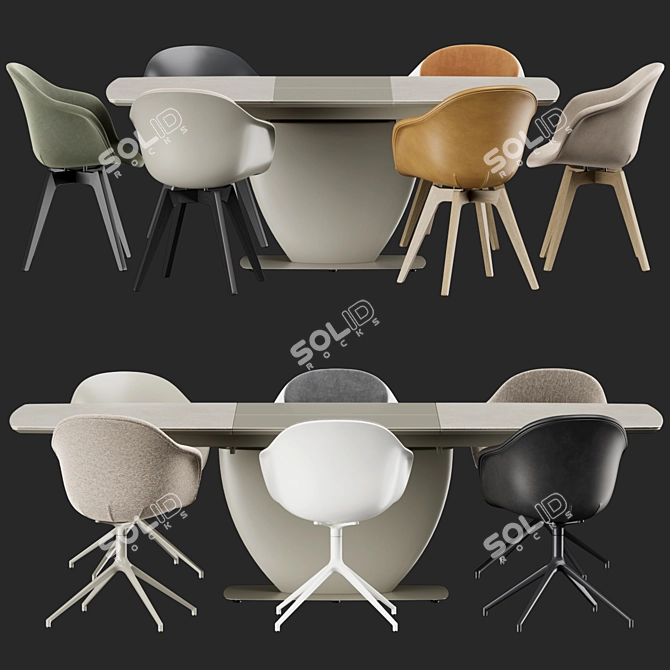 Modern Dining Set Adelaide Fiorentina 3D model image 1