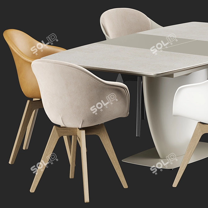 Modern Dining Set Adelaide Fiorentina 3D model image 5