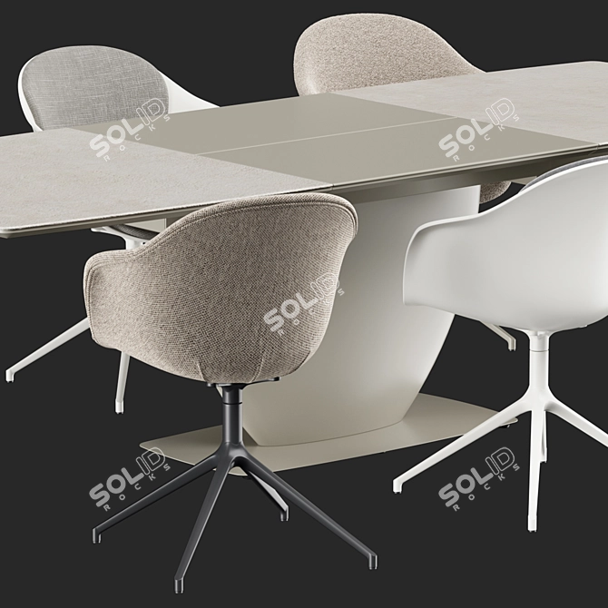 Modern Dining Set Adelaide Fiorentina 3D model image 6