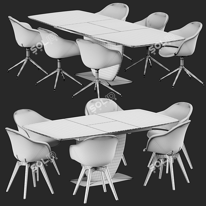 Modern Dining Set Adelaide Fiorentina 3D model image 7