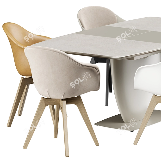 Modern Dining Set Adelaide Fiorentina 3D model image 12