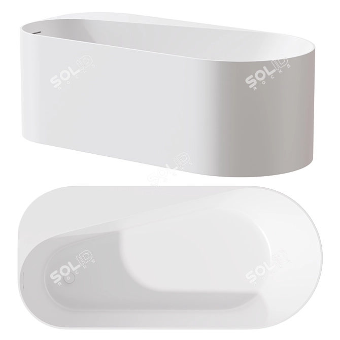  Modern Acrylic Stone Bath 3D model image 1