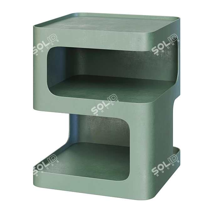 Customizable Bedside Cabinet: Black 3D model image 3