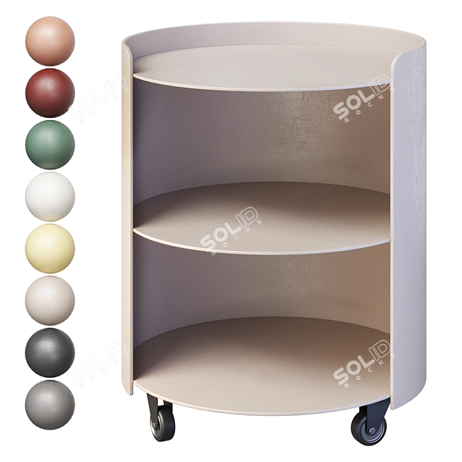 Customizable Bedside Cabinet: Black 3D model image 8