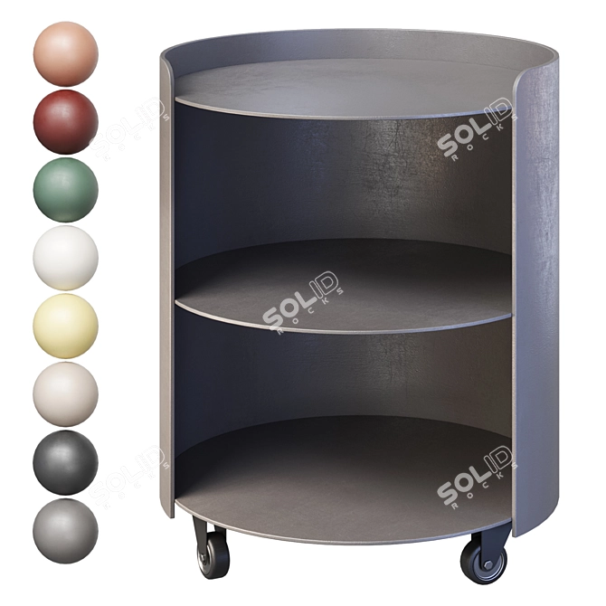 Customizable Bedside Cabinet: Black 3D model image 12