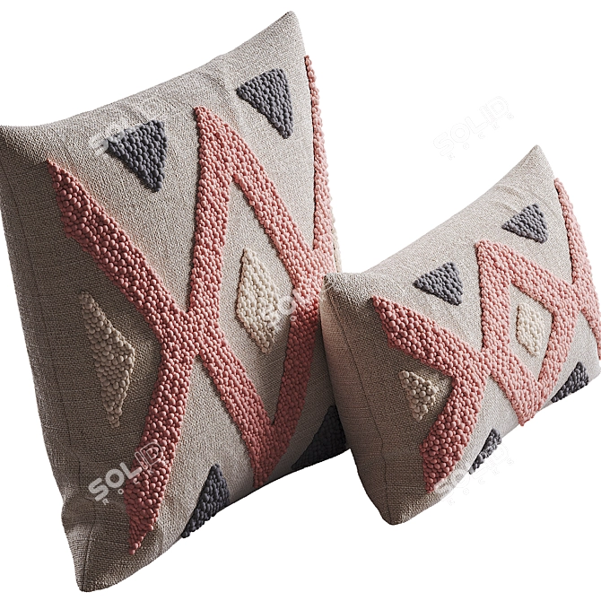 Quartz Cross Lumbar Pillow Set 3D model image 4