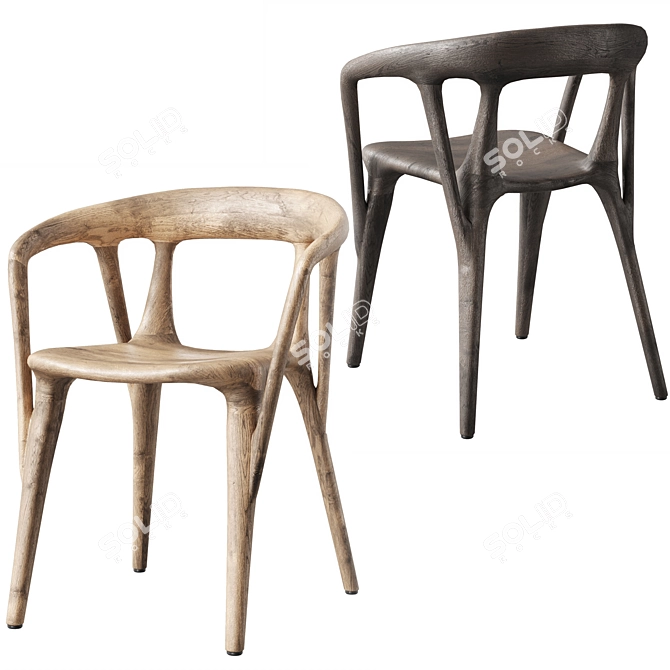 Customizable Elegant Savanna Chair & Lisbon Table 3D model image 13