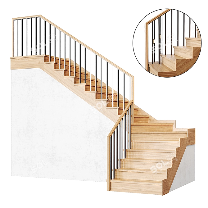 Modern Staircase Collection 27 3D model image 1