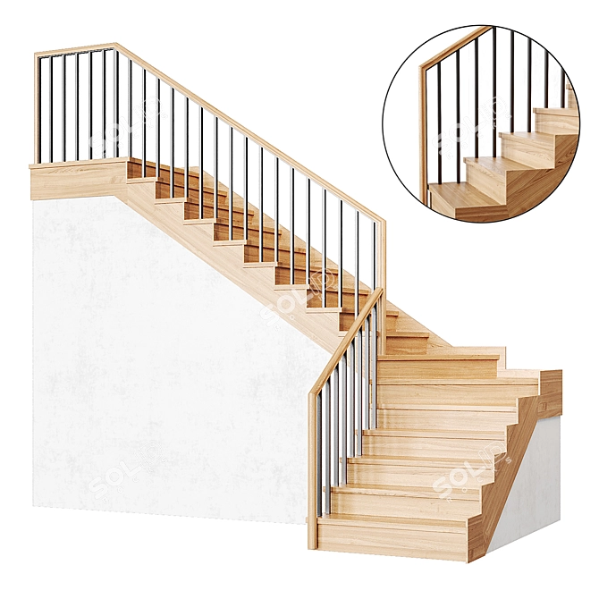 Modern Staircase Collection 27 3D model image 7