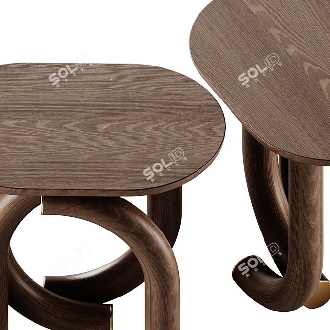 Ame Pearl Oval Wood Table 3D model image 6
