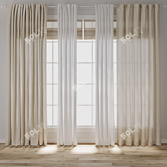 3D Curtain Model Archive 3D model image 1