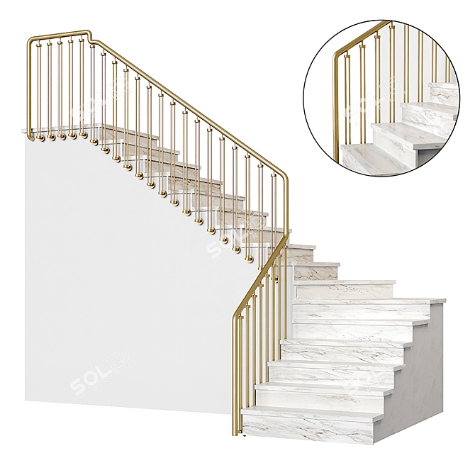 Marble Staircase Marvel 28 3D model image 1