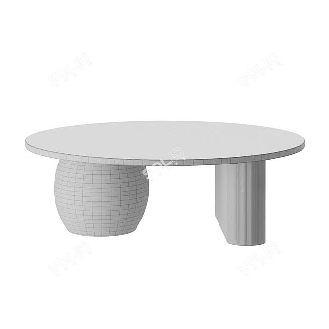 Solid Oak Minimalistic Dining Table 3D model image 4