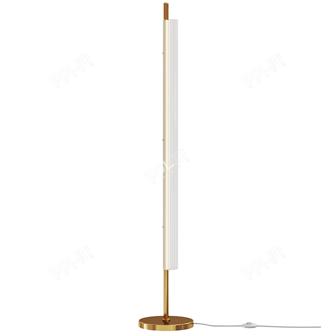 Modern Black Gold Floor Lamp 3D model image 1