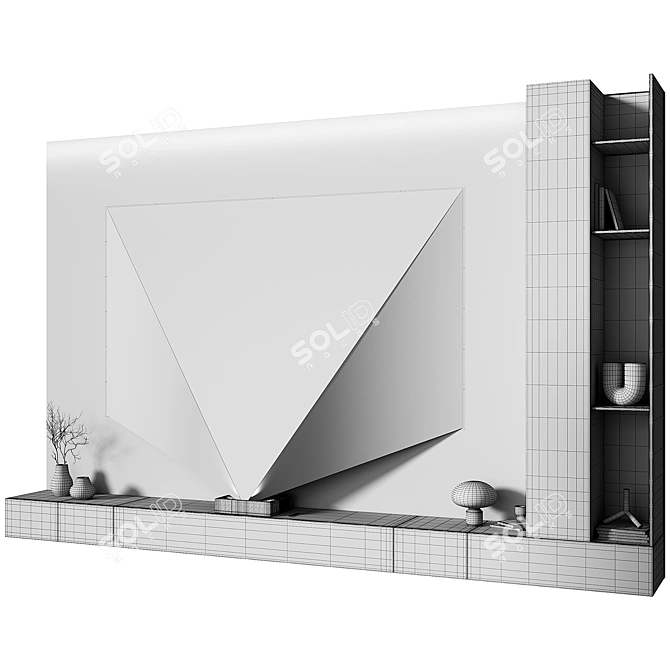 Modern TV Wall Set 2015 3D model image 6