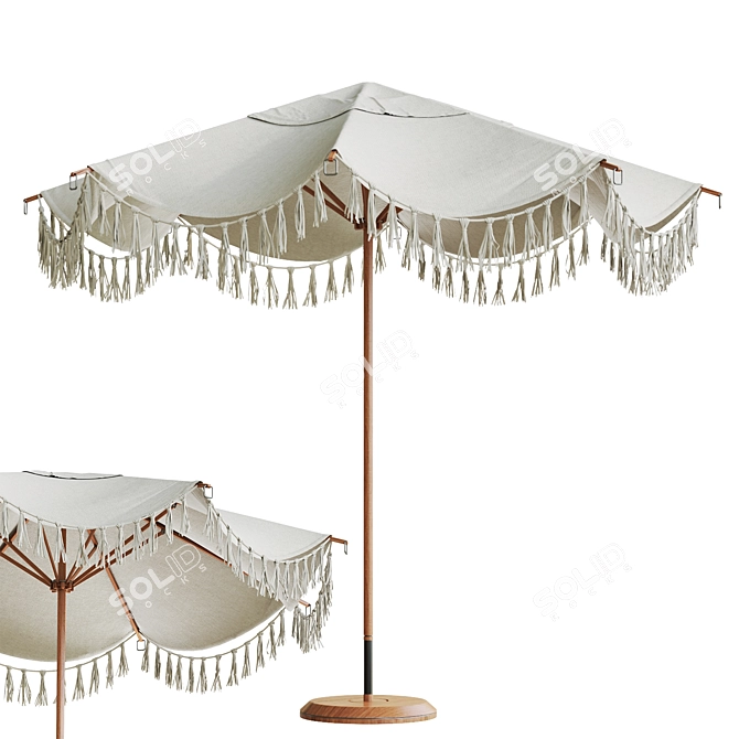 Stylish Outdoor Cantilever Umbrella 3D model image 1