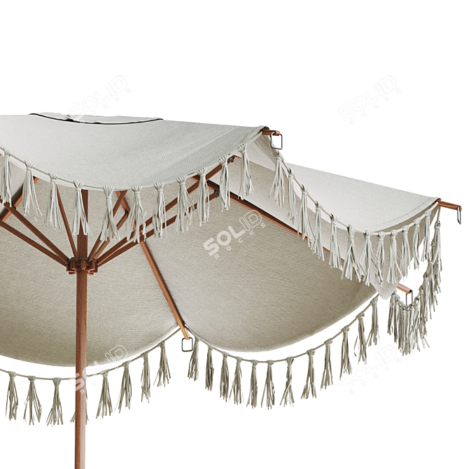 Stylish Outdoor Cantilever Umbrella 3D model image 3