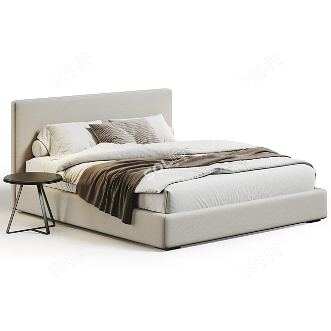Italian Style Mono Bed Render 3D model image 1
