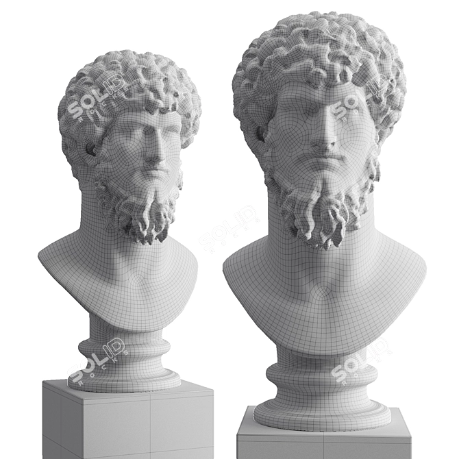 Ancient Roman Emperor Bust Statue 3D model image 7