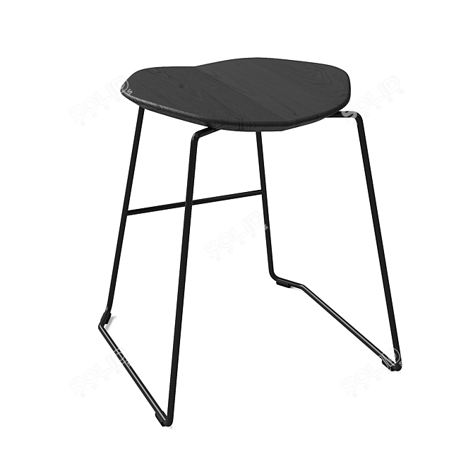 Modern Adjustable Height Bar Stool 3D model image 4