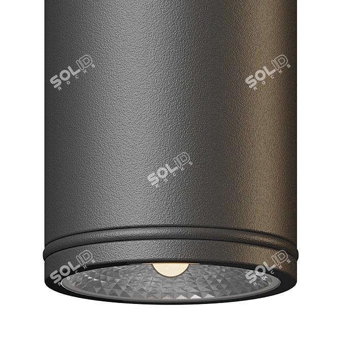 Urban LED Hanging Cylinder Light 3D model image 4