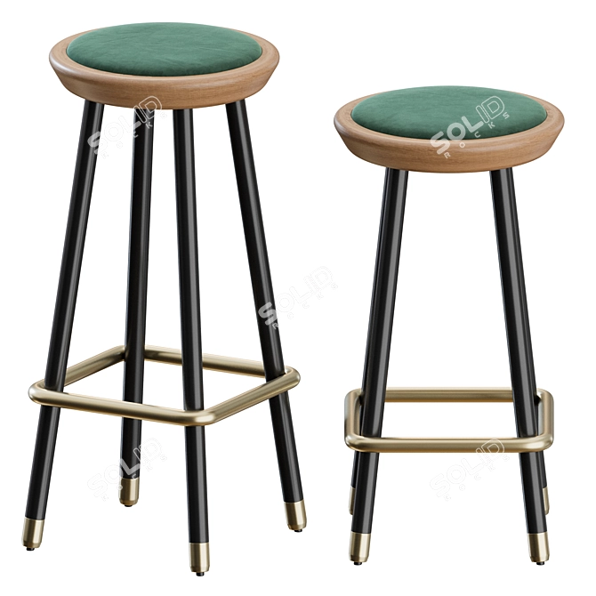 Modern Drop Stools Set by Topos Workshop 3D model image 6