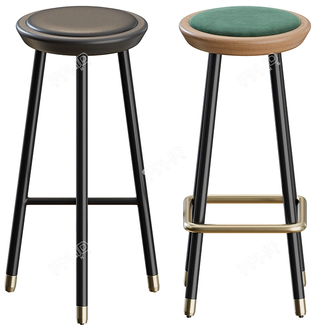 Modern Drop Stools Set by Topos Workshop 3D model image 7