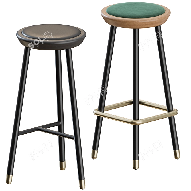 Modern Drop Stools Set by Topos Workshop 3D model image 10