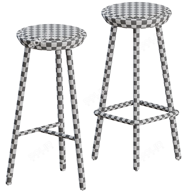 Modern Drop Stools Set by Topos Workshop 3D model image 11
