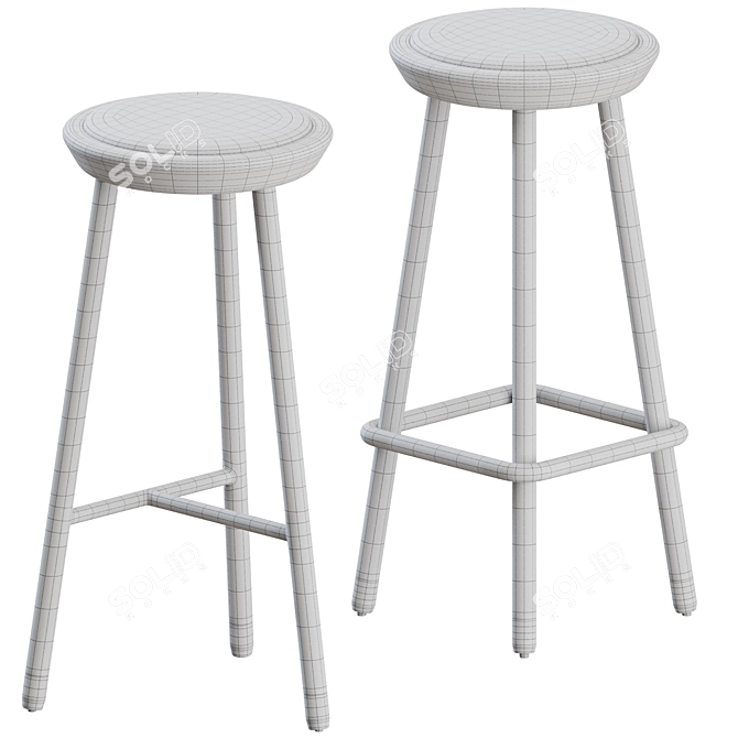 Modern Drop Stools Set by Topos Workshop 3D model image 12