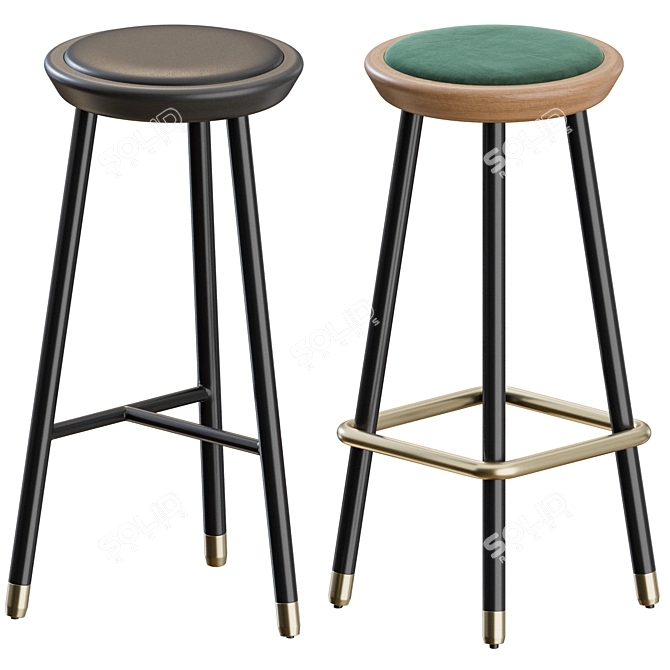 Modern Drop Stools Set by Topos Workshop 3D model image 13